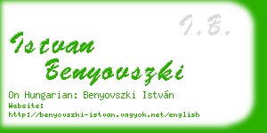 istvan benyovszki business card