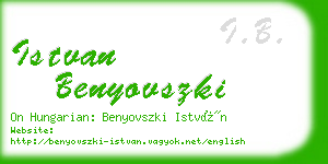 istvan benyovszki business card